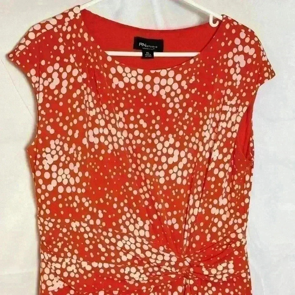RN Studio by Ronnie Nicole Orange/White Summer Dress (Size XL) - Picture 8 of 12